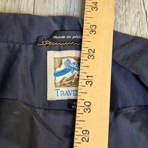TravelSmith Mens 48R Travel Blazer Jacket Navy Safari Style 4 Pocket Lightweight - Picture 7 of 11